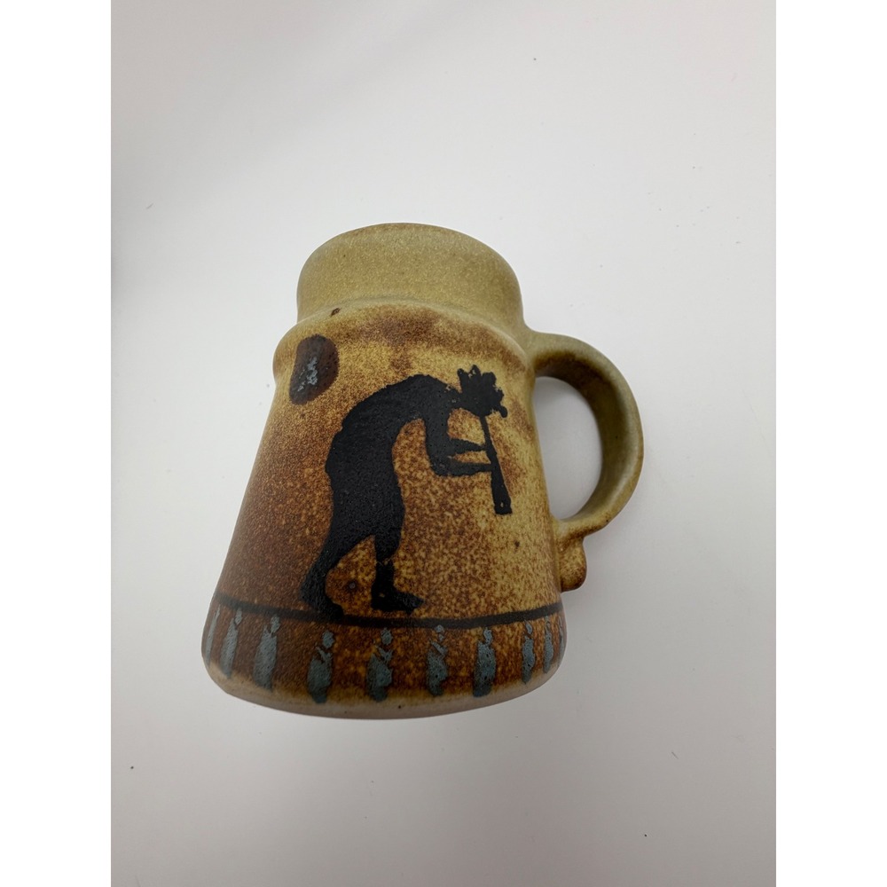Kokopelli Studio‎ Pottery Mug Southwestern Stoneware Earth Tone Flute Player Cup